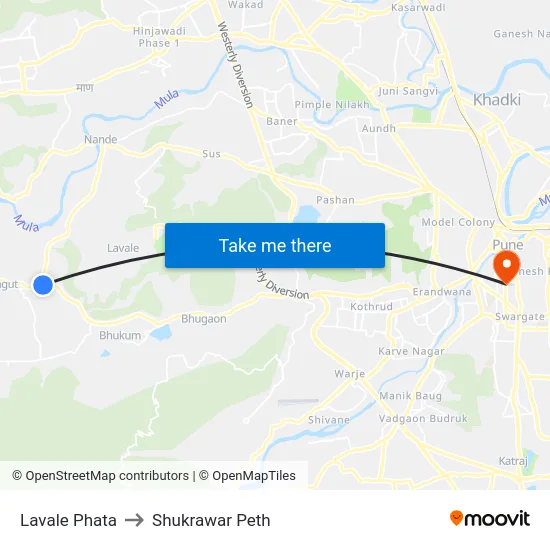 Lavale Phata to Shukrawar Peth map