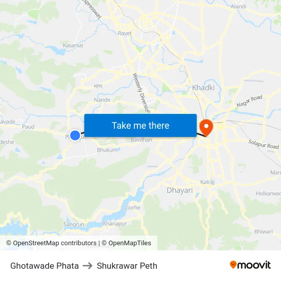 Ghotawade Phata to Shukrawar Peth map