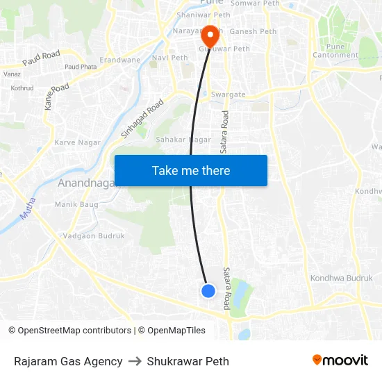 Rajaram Gas Agency to Shukrawar Peth map