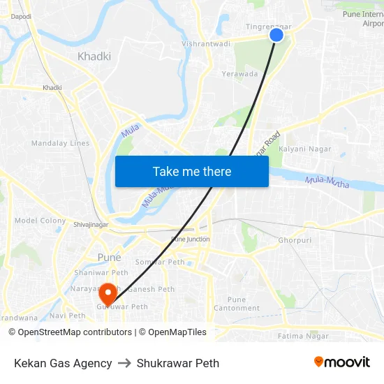 Kekan Gas Agency to Shukrawar Peth map