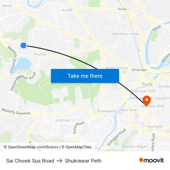 Sai Chowk Sus Road to Shukrawar Peth map