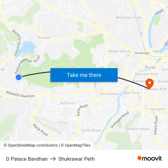 D Palace Bavdhan to Shukrawar Peth map