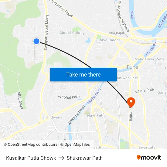 Kusalkar Putla Chowk to Shukrawar Peth map