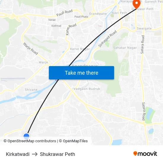 Kirkatwadi to Shukrawar Peth map