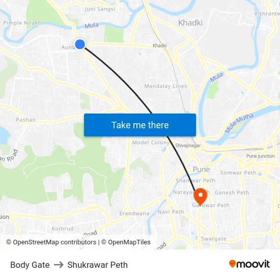 Body Gate to Shukrawar Peth map