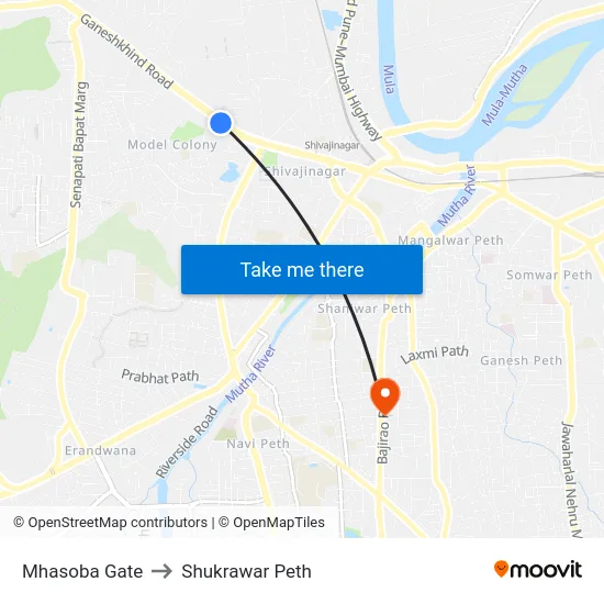 Mhasoba Gate to Shukrawar Peth map