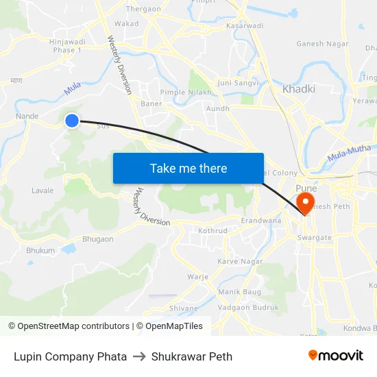 Lupin Company Phata to Shukrawar Peth map