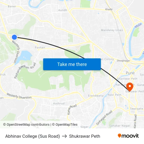 Abhinav College (Sus Road) to Shukrawar Peth map