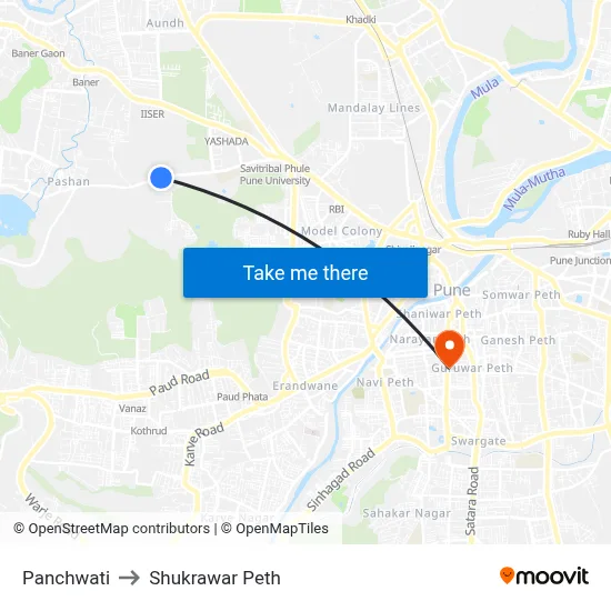Panchwati to Shukrawar Peth map