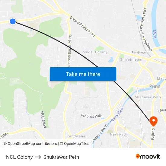 NCL Colony to Shukrawar Peth map