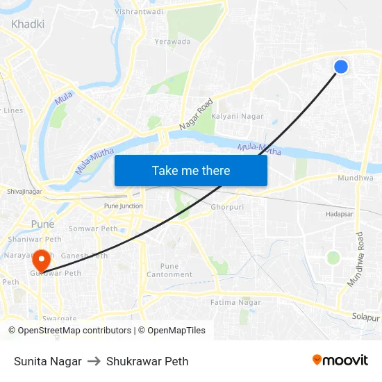 Sunita Nagar to Shukrawar Peth map