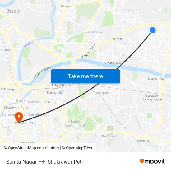 Sunita Nagar to Shukrawar Peth map