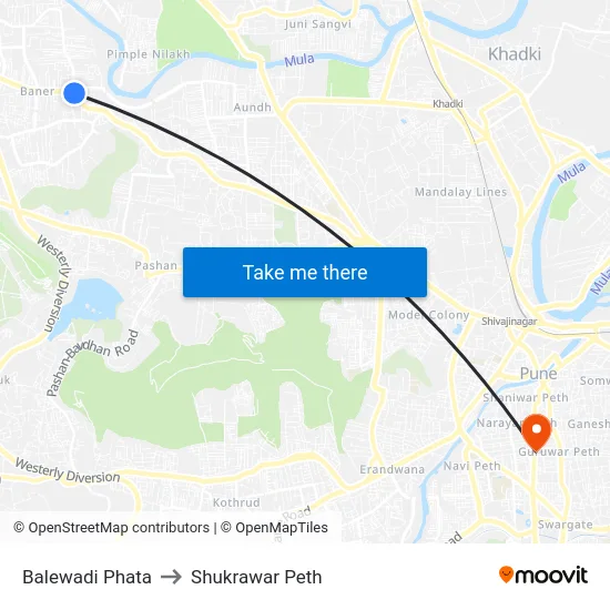 Balewadi Phata to Shukrawar Peth map
