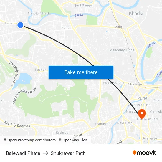 Balewadi Phata to Shukrawar Peth map
