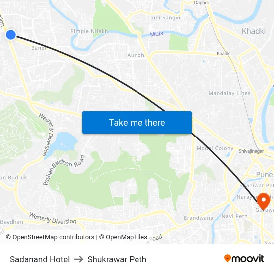 Sadanand Hotel to Shukrawar Peth map