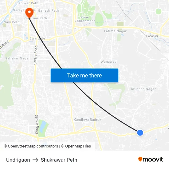 Undrigaon to Shukrawar Peth map