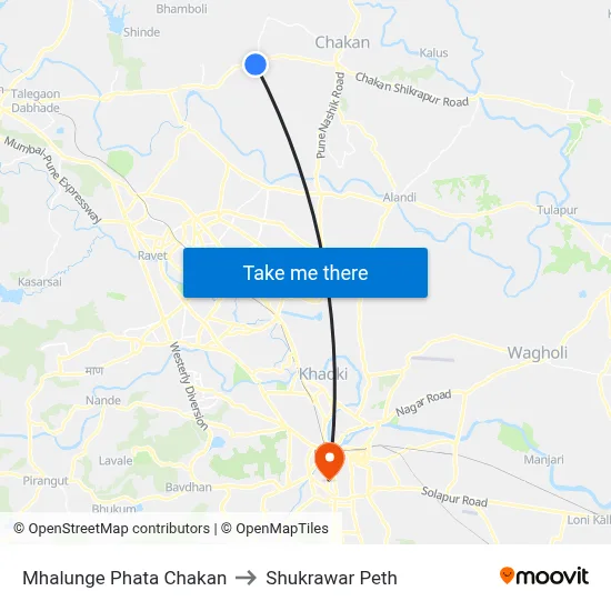 Mhalunge Phata Chakan to Shukrawar Peth map