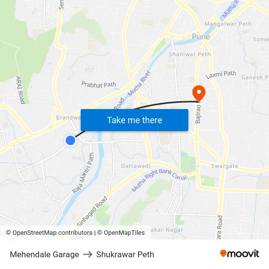Mehendale Garage to Shukrawar Peth map