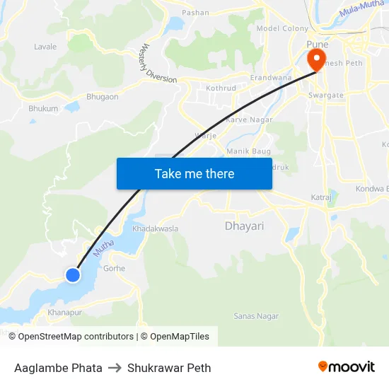 Aaglambe Phata to Shukrawar Peth map