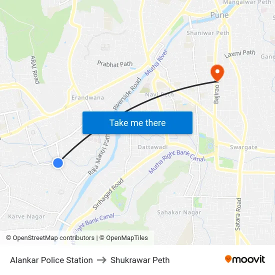 Alankar Police Station to Shukrawar Peth map