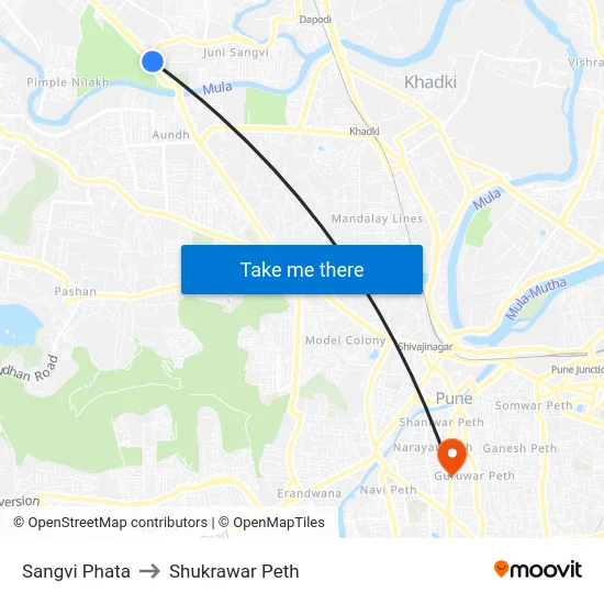 Sangvi Phata to Shukrawar Peth map