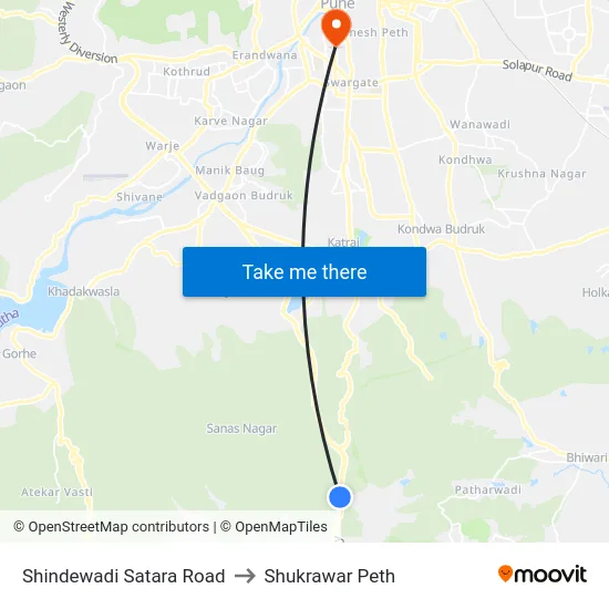 Shindewadi Satara Road to Shukrawar Peth map