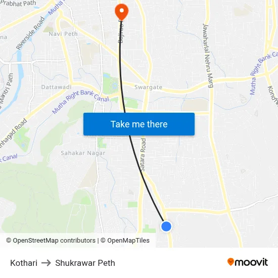 Kothari to Shukrawar Peth map