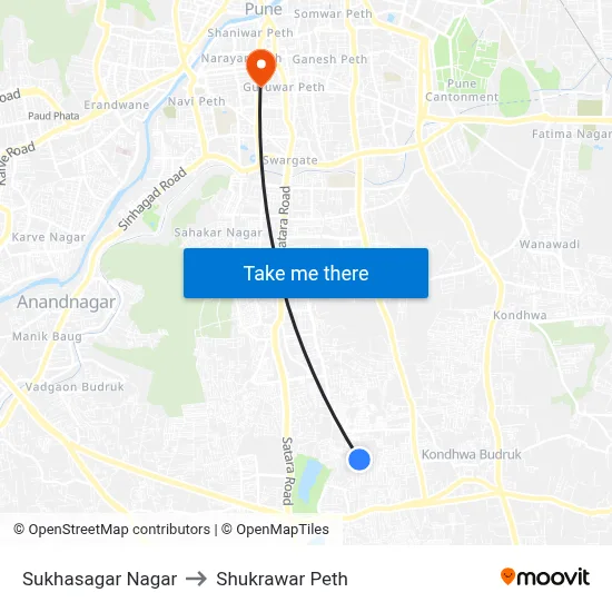 Sukhasagar Nagar to Shukrawar Peth map