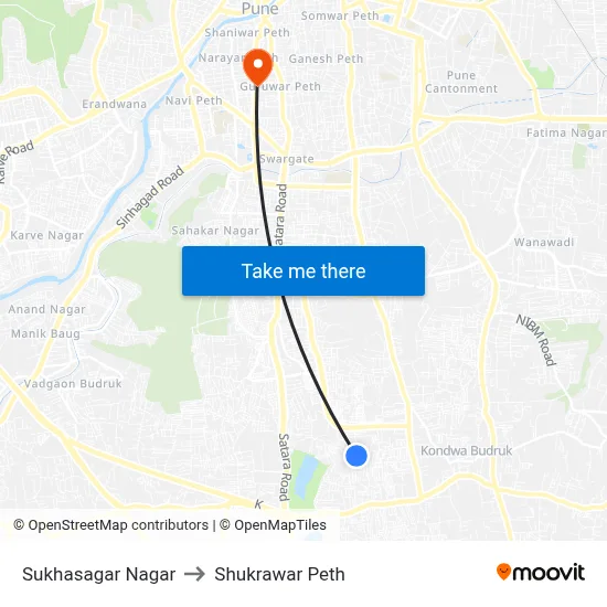 Sukhasagar Nagar to Shukrawar Peth map