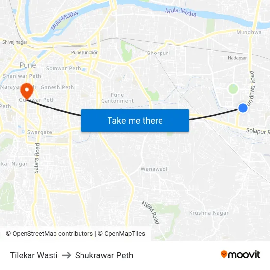 Tilekar Wasti to Shukrawar Peth map