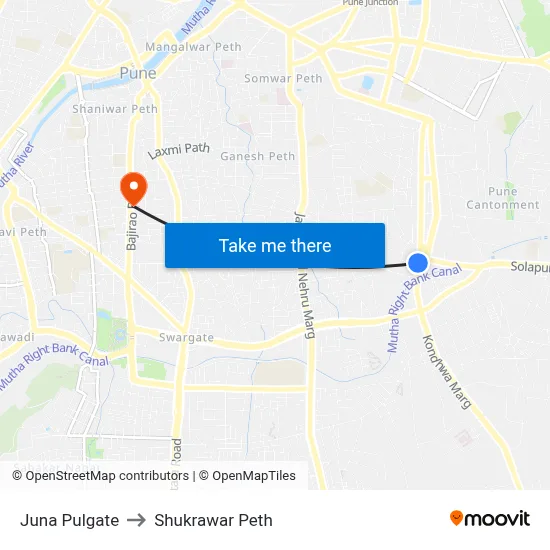 Juna Pulgate to Shukrawar Peth map