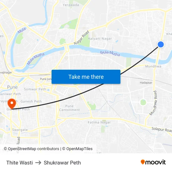 Thite Wasti to Shukrawar Peth map