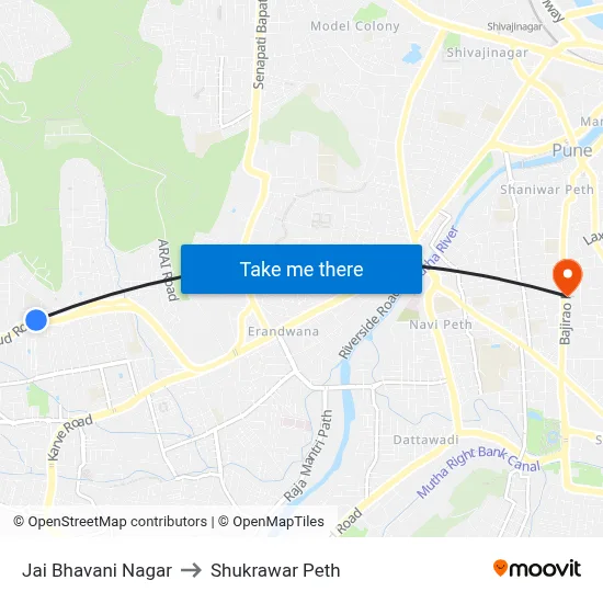Jai Bhavani Nagar to Shukrawar Peth map