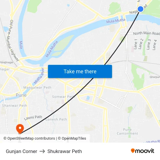 Gunjan Corner to Shukrawar Peth map