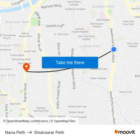 Nana Peth to Shukrawar Peth map
