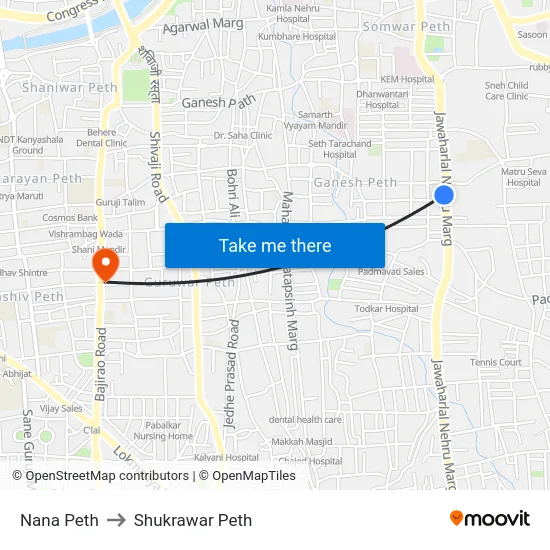 Nana Peth to Shukrawar Peth map