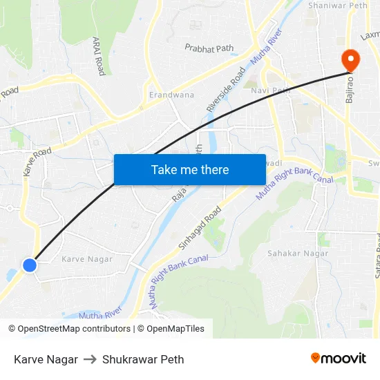 Karve Nagar to Shukrawar Peth map