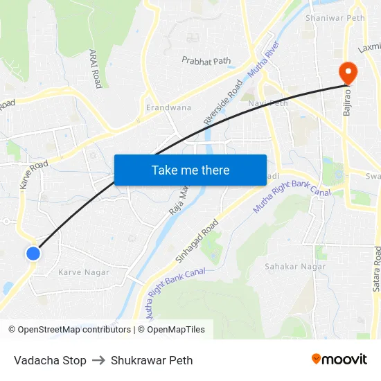 Vadacha Stop to Shukrawar Peth map