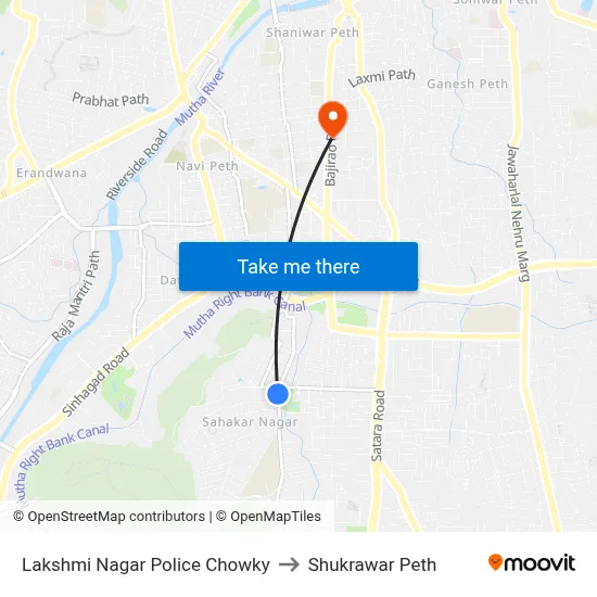 Lakshmi Nagar Police Chowky to Shukrawar Peth map