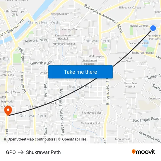 GPO to Shukrawar Peth map
