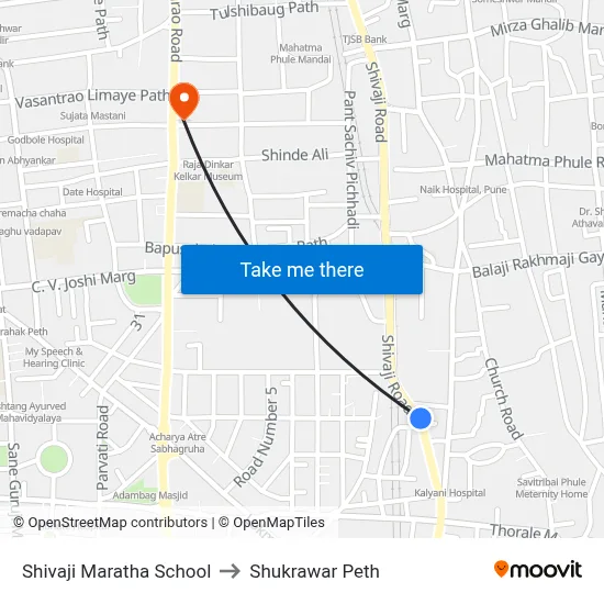 Shivaji Maratha School to Shukrawar Peth map