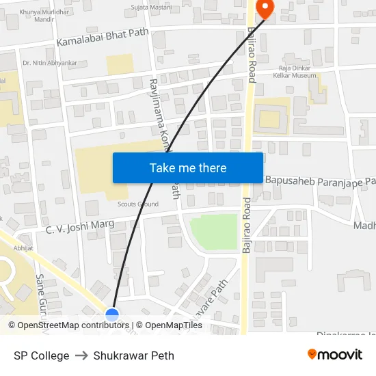 SP College to Shukrawar Peth map