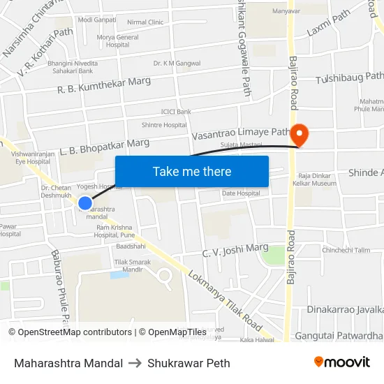 Maharashtra Mandal to Shukrawar Peth map