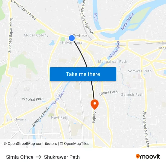 Simla Office to Shukrawar Peth map