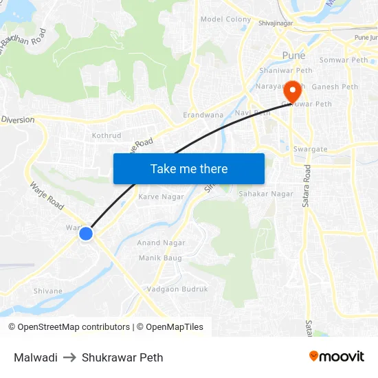 Malwadi to Shukrawar Peth map