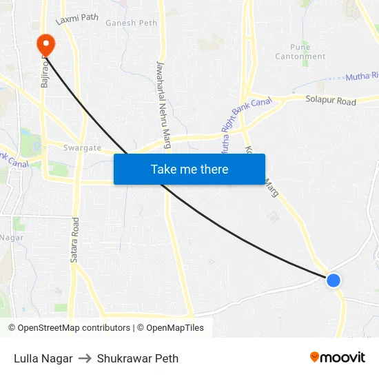 Lulla Nagar to Shukrawar Peth map