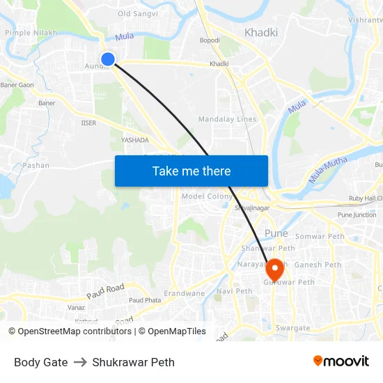 Body Gate to Shukrawar Peth map