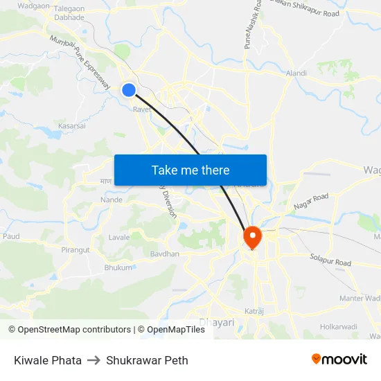Kiwale Phata to Shukrawar Peth map