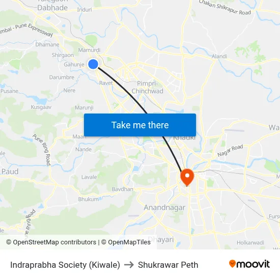 Indraprabha Society (Kiwale) to Shukrawar Peth map