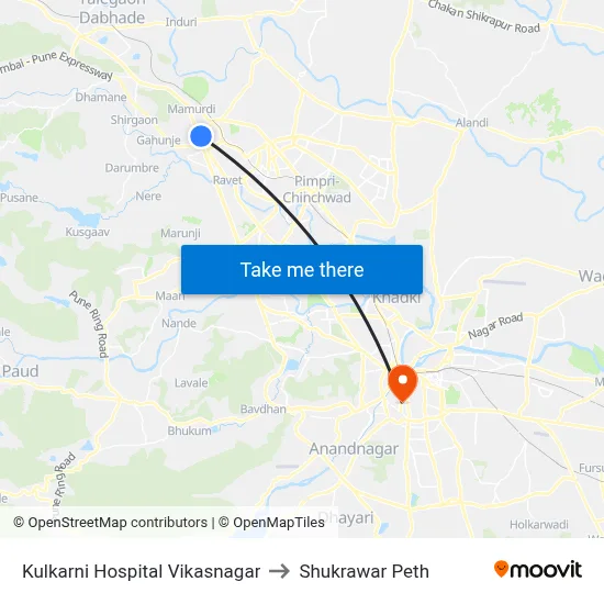Kulkarni Hospital Vikasnagar to Shukrawar Peth map